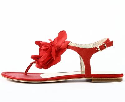 Unisa Sandalen mit Blume in Rot